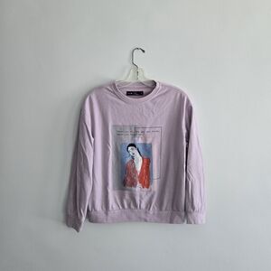 Zara Lavender Graphic Sweatshirt